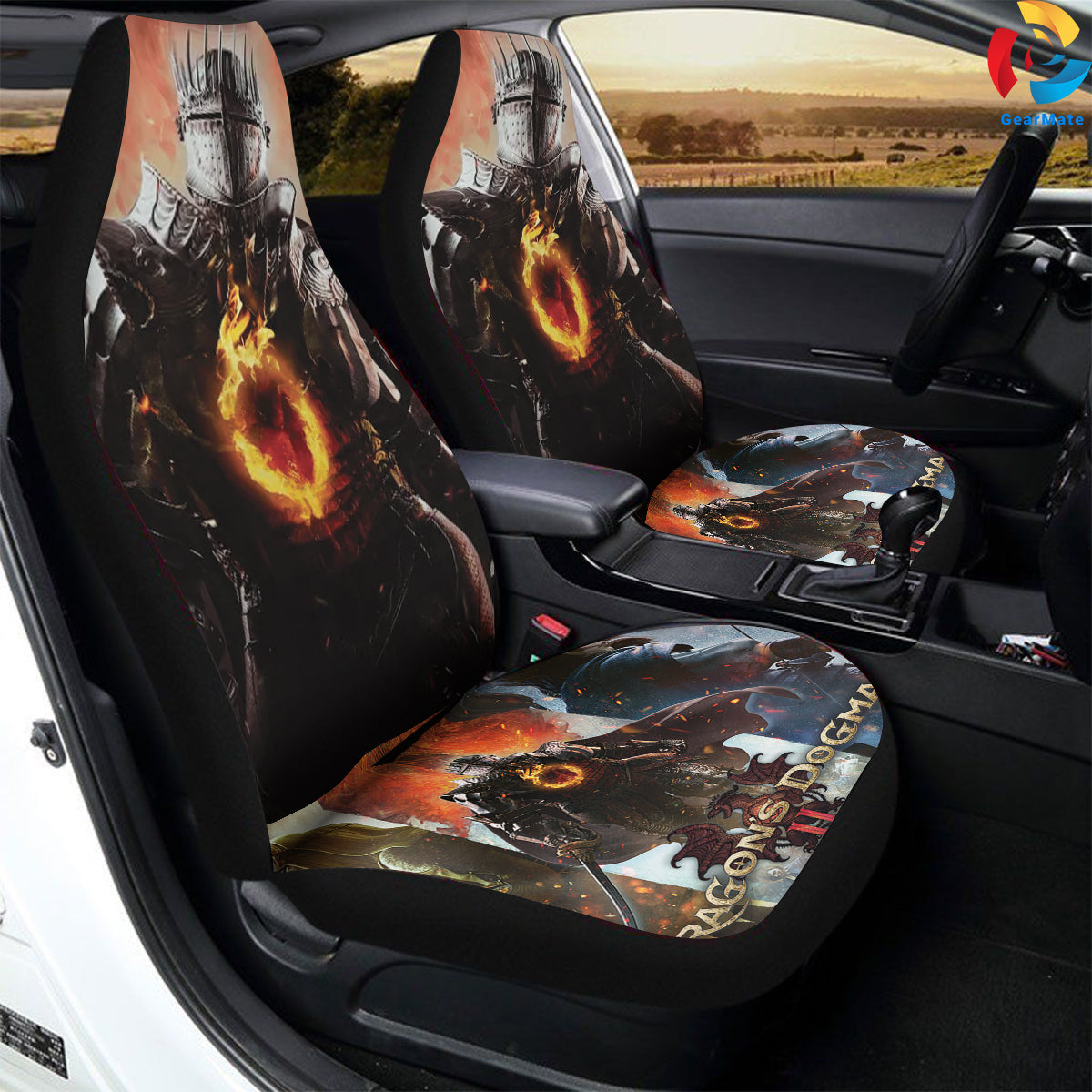 Dragon's Dogma II Car Seat Covers – High Quality Graphic and Polar Fleece Protector Set