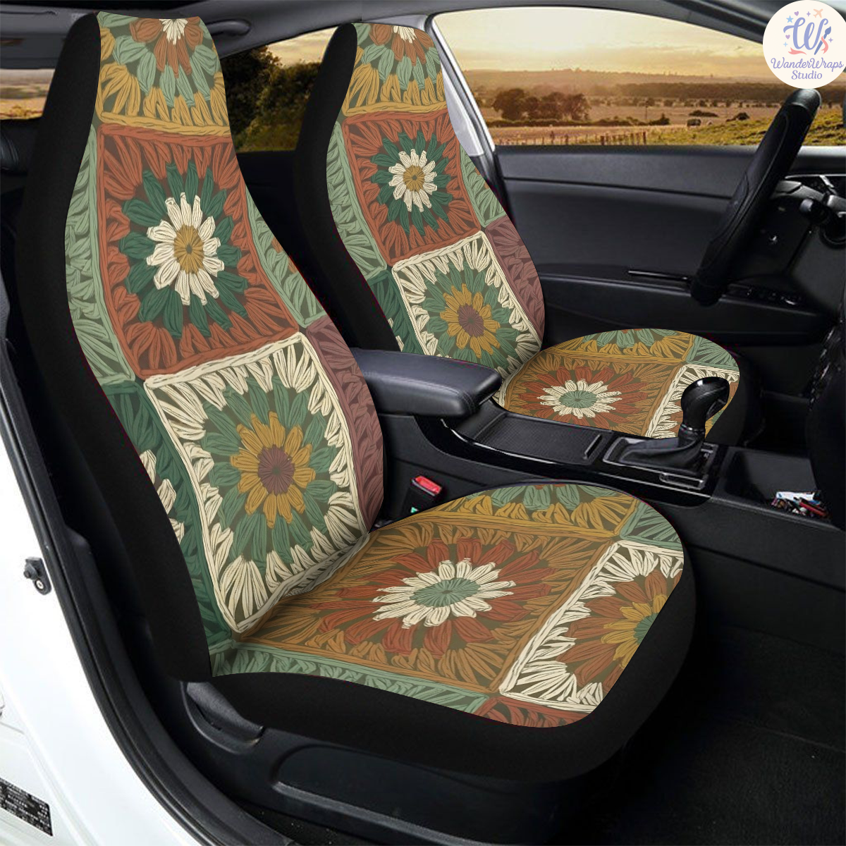 Faux Crochet Car Seat Covers – High Quality Graphic and Polar Fleece Protector Set