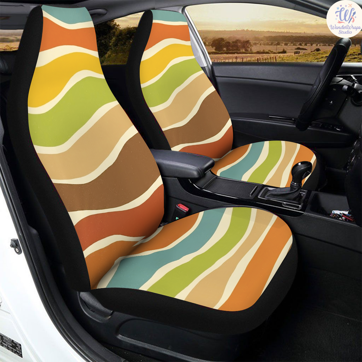 Groove Strata ’73 Car Seat Covers – High Quality Graphic and Polar Fleece Protector Set