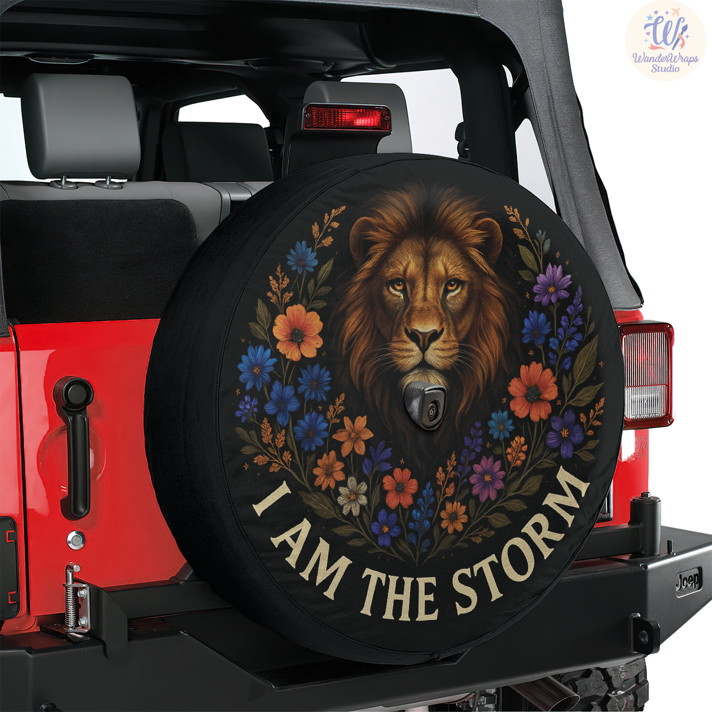 I Am The Storm Spare Tire Cover – Waterproof UV Resistant Protector with Camera Hole