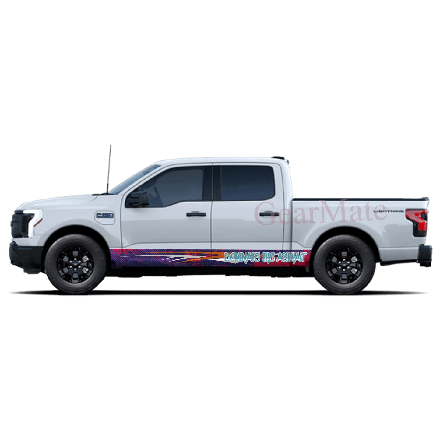 Dominate the Asphalt Rocker Panel Graphic Decal Kit (Left & Right Sides) - High Quality Vinyl for Trucks & SUVs
