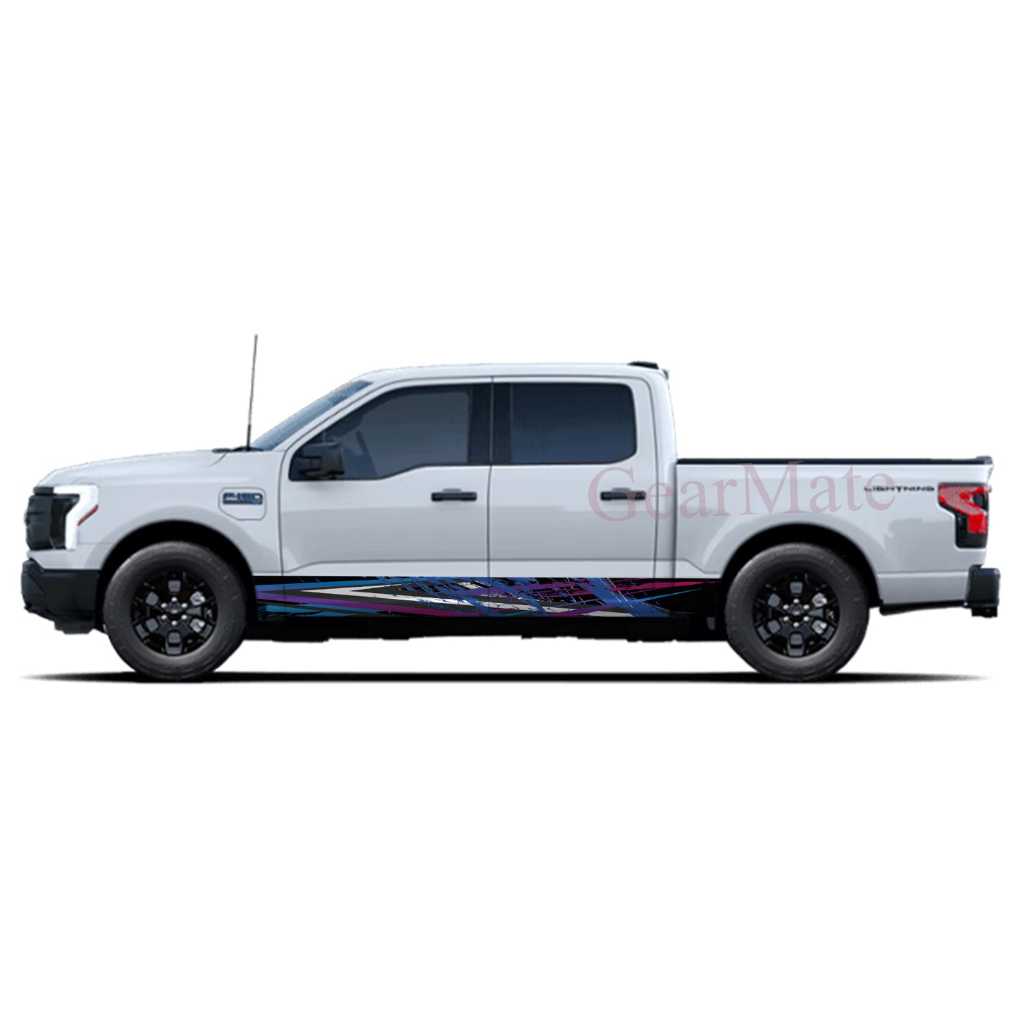 Racing Stripe Paint Blue Rocker Panel Graphic Decal Kit (Left & Right Sides) - High Quality Vinyl for Trucks & SUVs