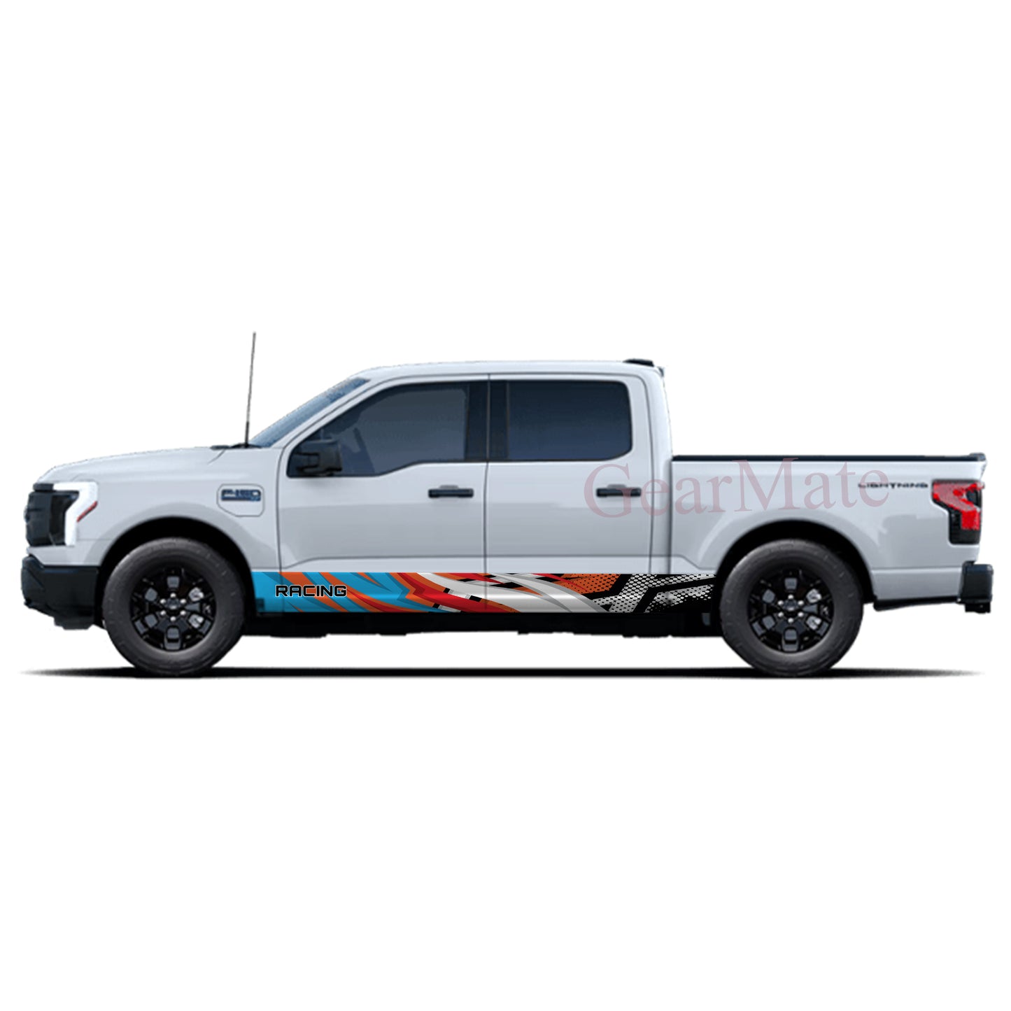Racing BRed Rocker Panel Graphic Decal Kit (Left & Right Sides) - High Quality Vinyl for Trucks & SUVs