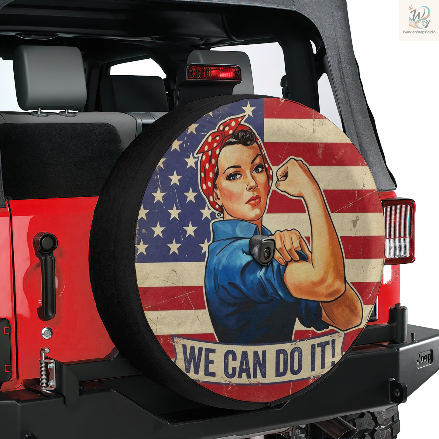 We Can Do It Spare Tire Cover – Waterproof UV Resistant Protector with Camera Hole