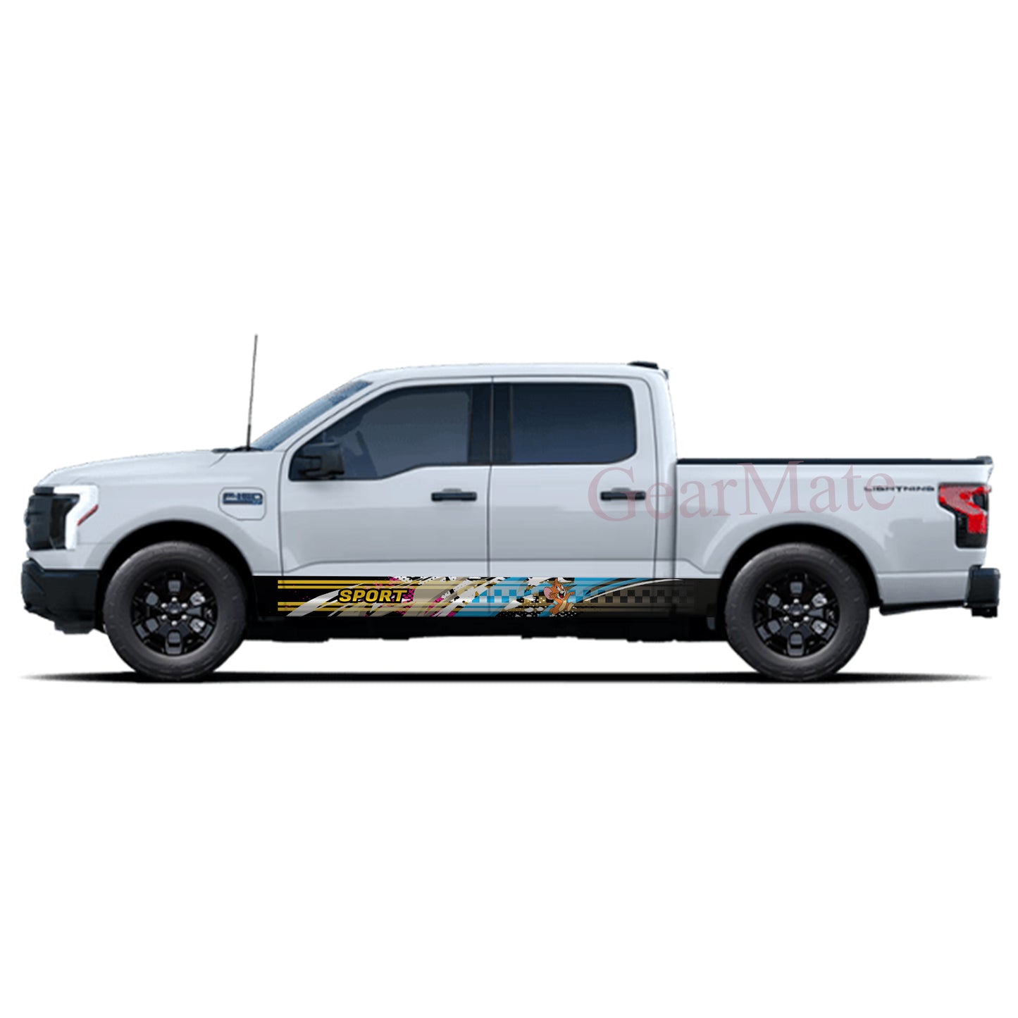 Sport Art Blue Pink Tom & Jerry Rocker Panel Graphic Decal Kit (Left & Right Sides) - High Quality Vinyl for Trucks & SUVs