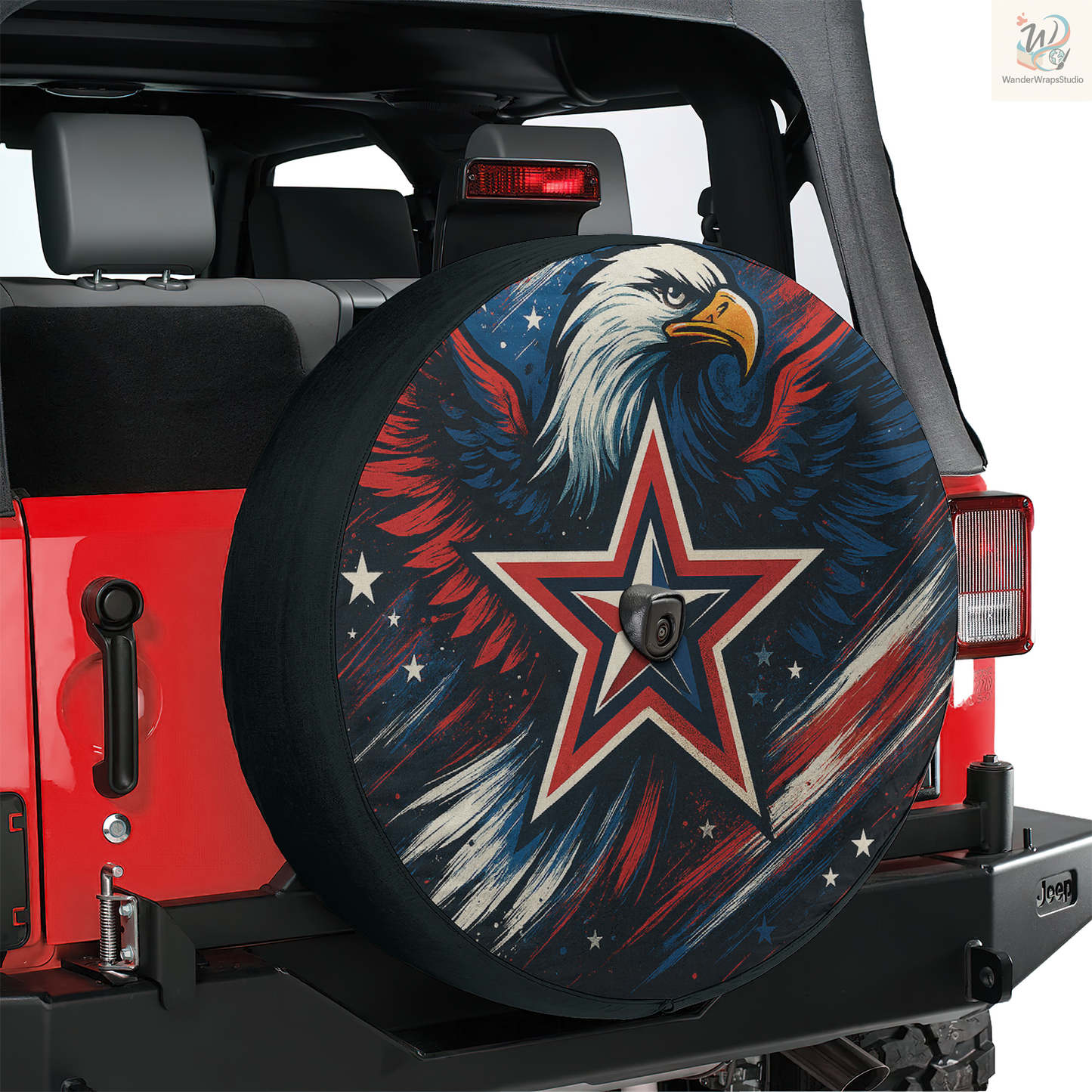 Eagle Fearless Spare Tire Cover – Waterproof UV Resistant Protector with Camera Hole
