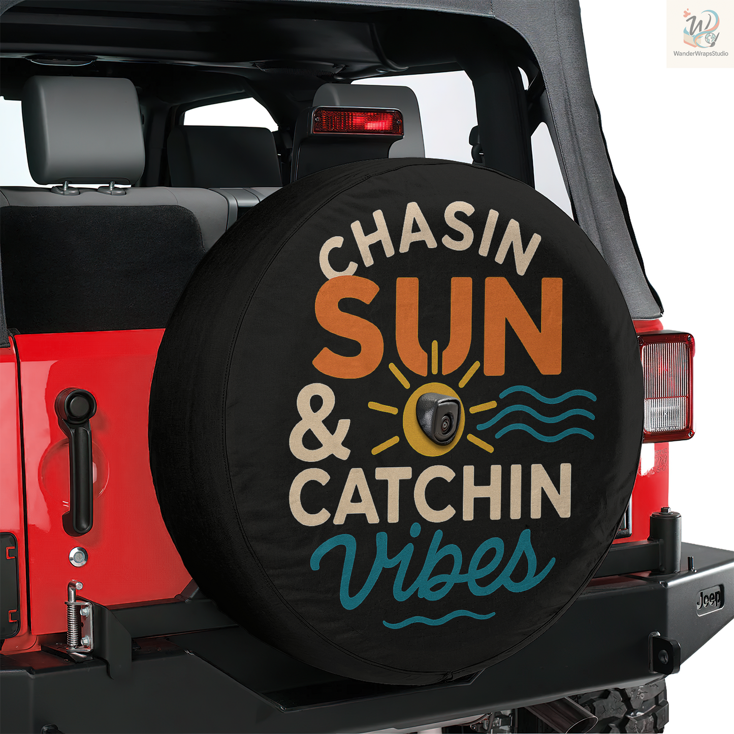 Chasin Sun Spare Tire Cover – Waterproof UV Resistant Protector with Camera Hole
