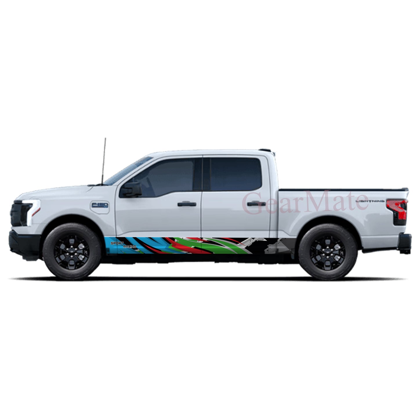 Sport Racing BRG Rocker Panel Graphic Decal Kit (Left & Right Sides) - High Quality Vinyl for Trucks & SUVs