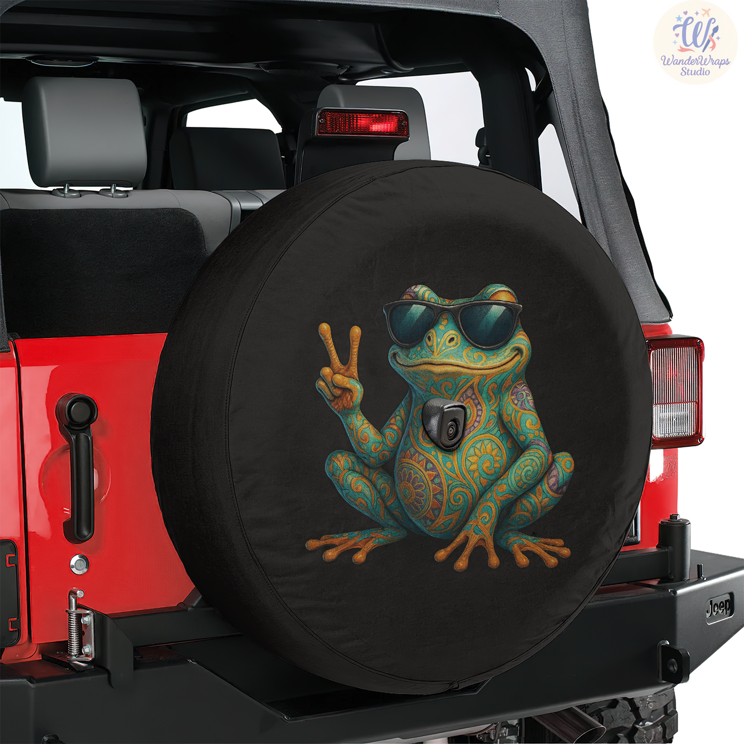 Frog Spare Tire Cover – Waterproof UV Resistant Protector with Camera Hole