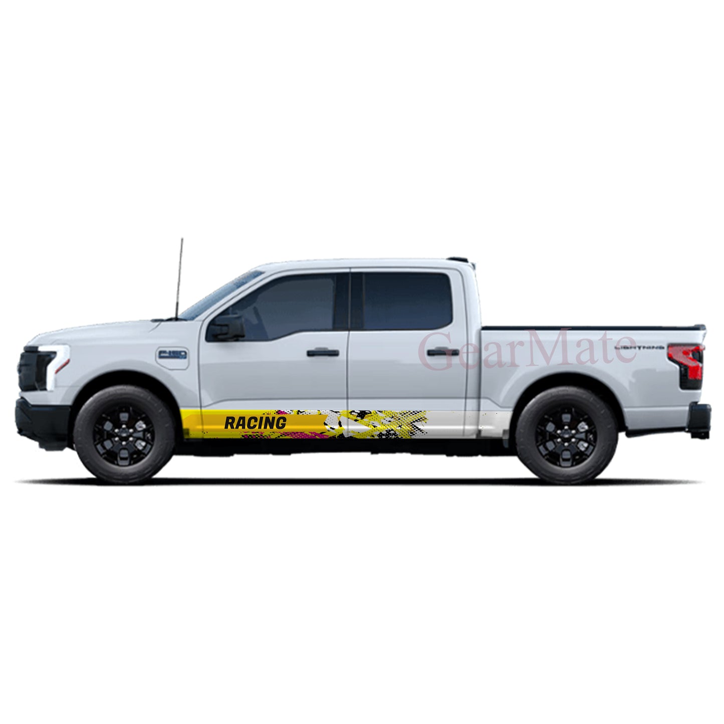 Racing Yellow Pink Panel Graphic Decal Kit (Left & Right Sides) - High Quality Vinyl for Trucks & SUVs