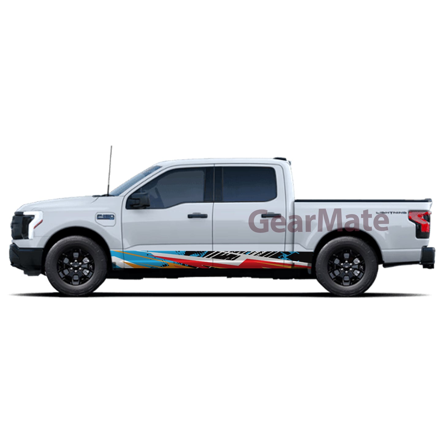 Racing Stripe Blue Rocker Panel Graphic Decal Kit (Left & Right Sides) - High Quality Vinyl for Trucks & SUVs