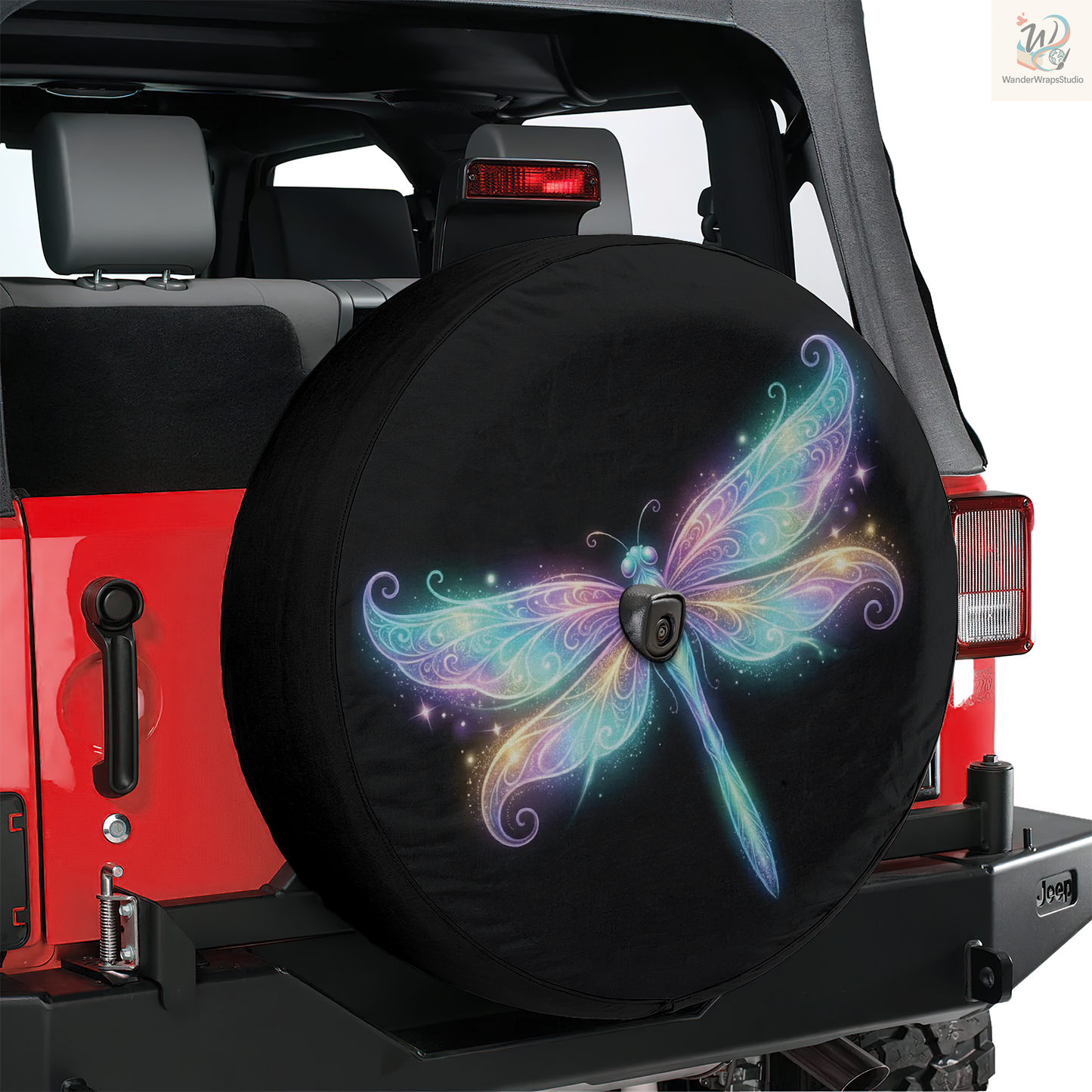Fantasy Dragonfly Spare Tire Cover – Waterproof UV Resistant Protector with Camera Hole