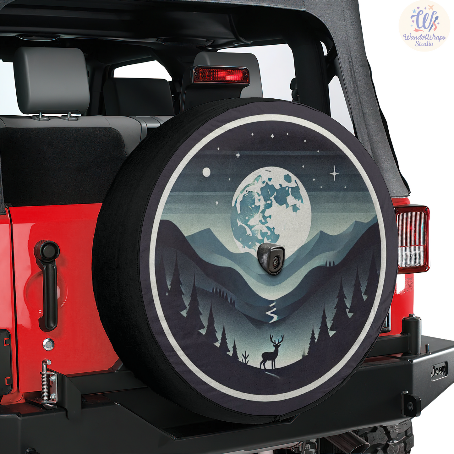 Minimalist Wilderness Spare Tire Cover – Waterproof UV Resistant Protector with Camera Hole