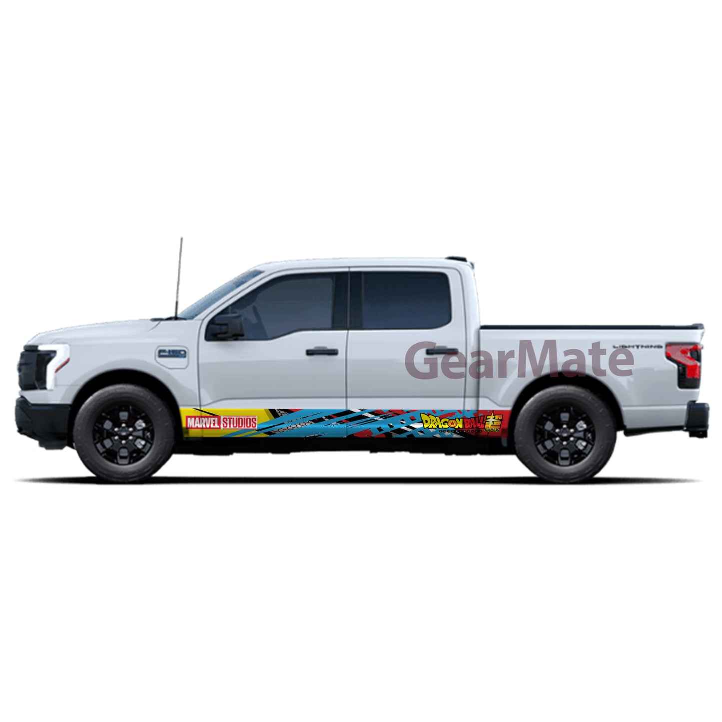 Racing YBR Marvel Dragon Ball Super Rocker Panel Graphic Decal Kit (Left & Right Sides) - High Quality Vinyl for Trucks & SUVs