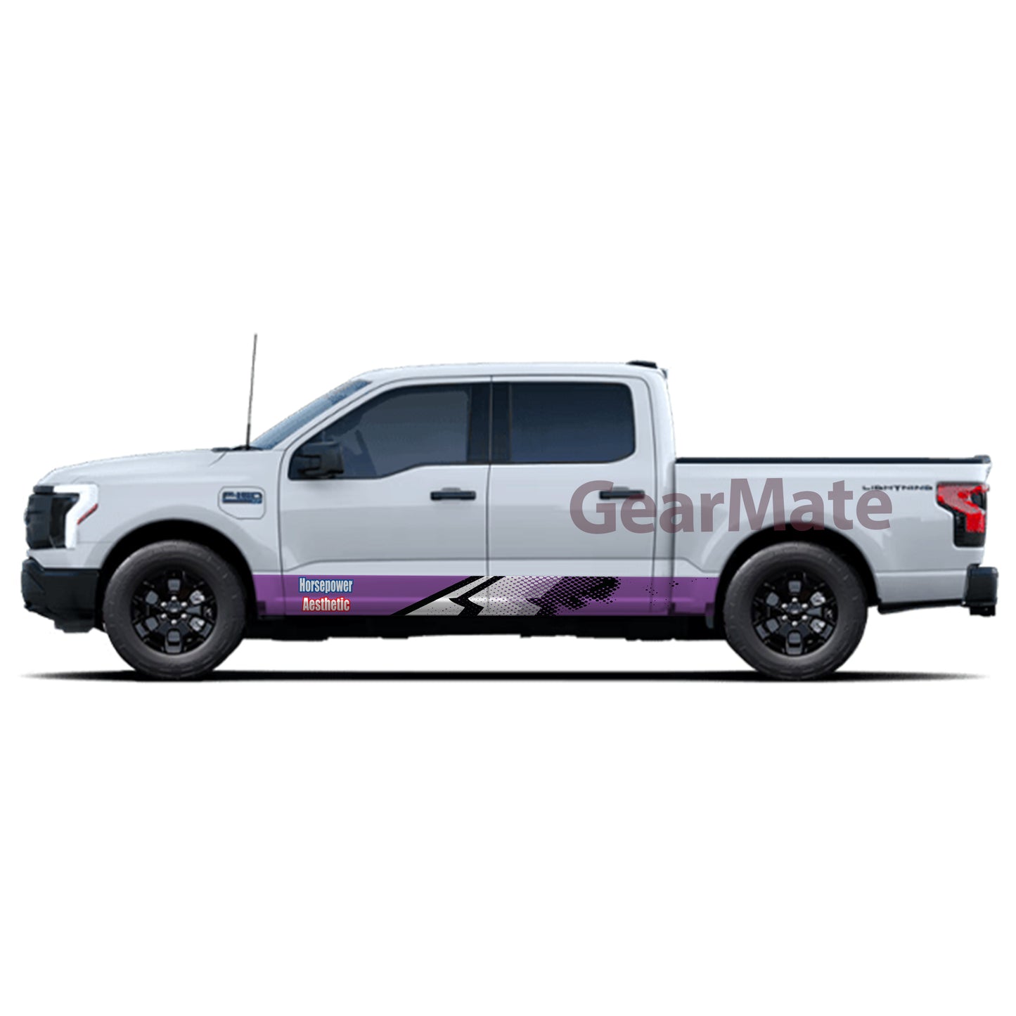 Horsepower Aesthetic Rocker Panel Graphic Decal Kit (Left & Right Sides) - High Quality Vinyl for Trucks & SUVs