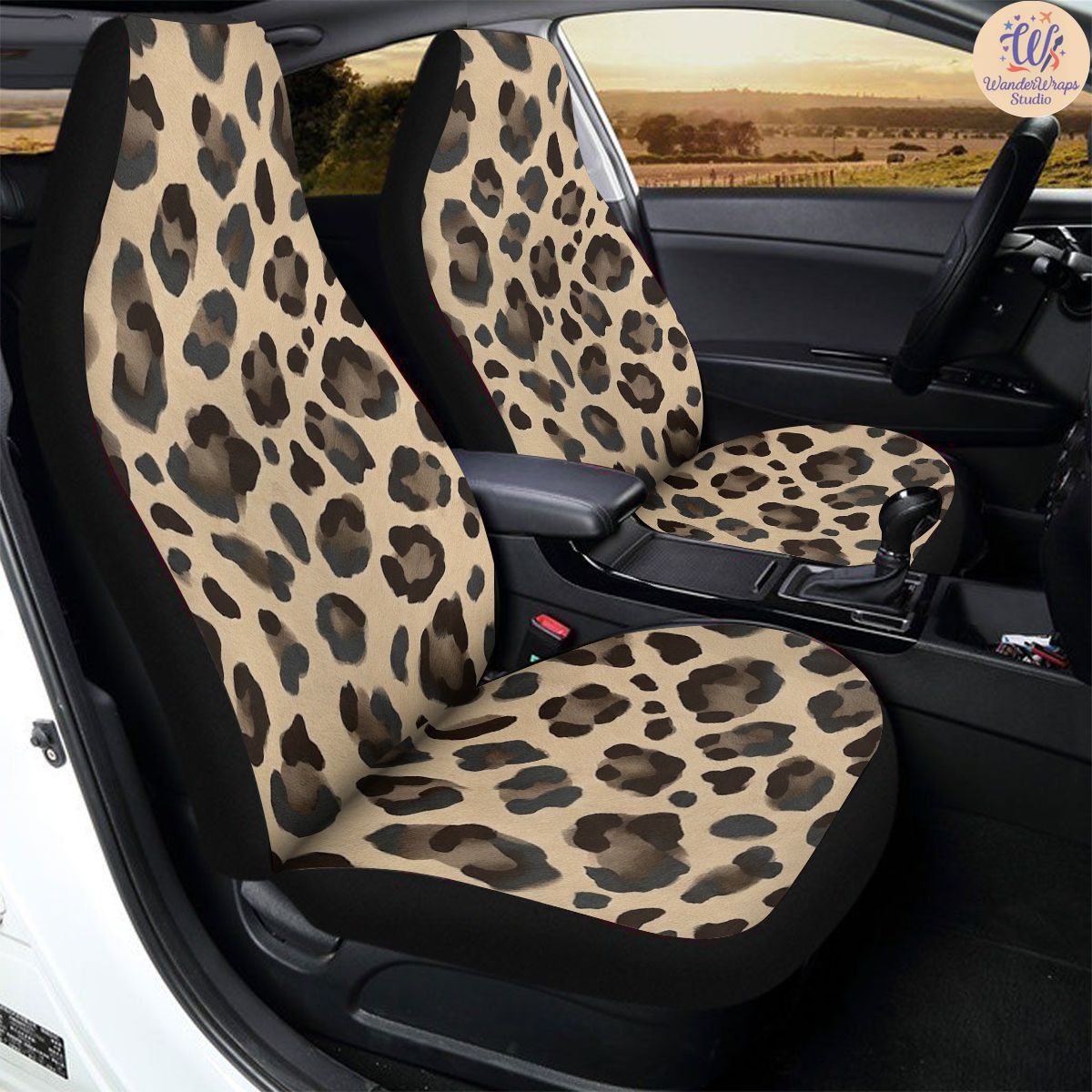Leopard Print Pattern Pattern Car Seat Covers – High Quality Graphic and Polar Fleece Protector Set