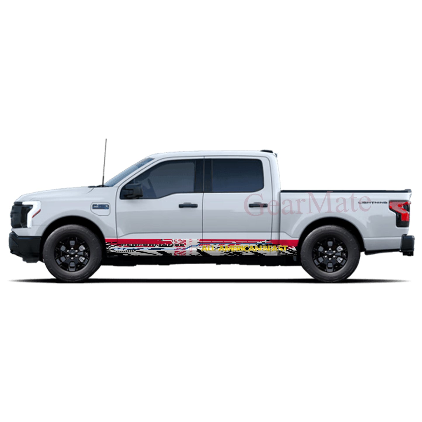 All American Beast Rocker Panel Graphic Decal Kit (Left & Right Sides) - High Quality Vinyl for Trucks & SUVs