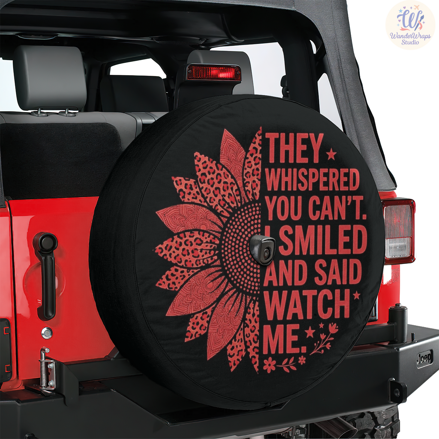 They Whispered Spare Tire Cover – Waterproof UV Resistant Protector with Camera Hole