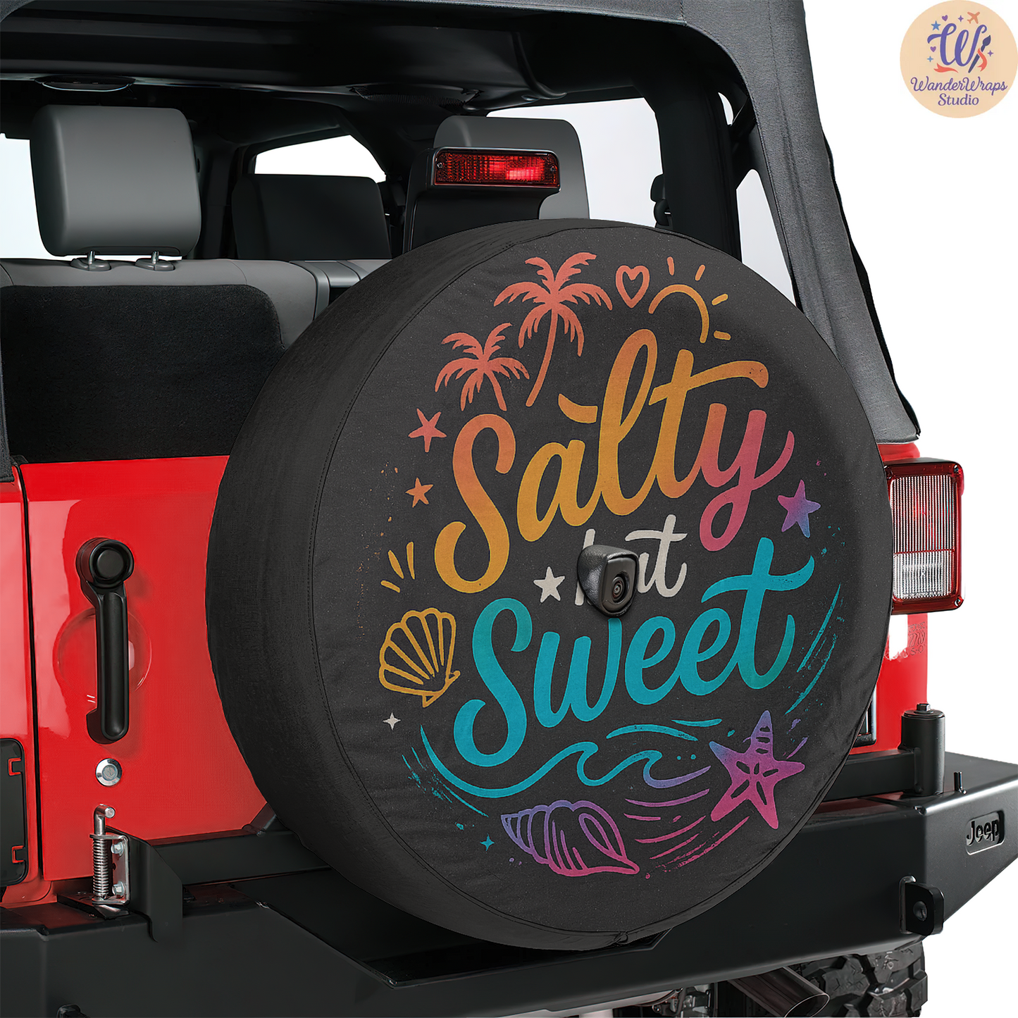 Salty But Sweet Spare Tire Cover – Waterproof UV Resistant Protector with Camera Hole
