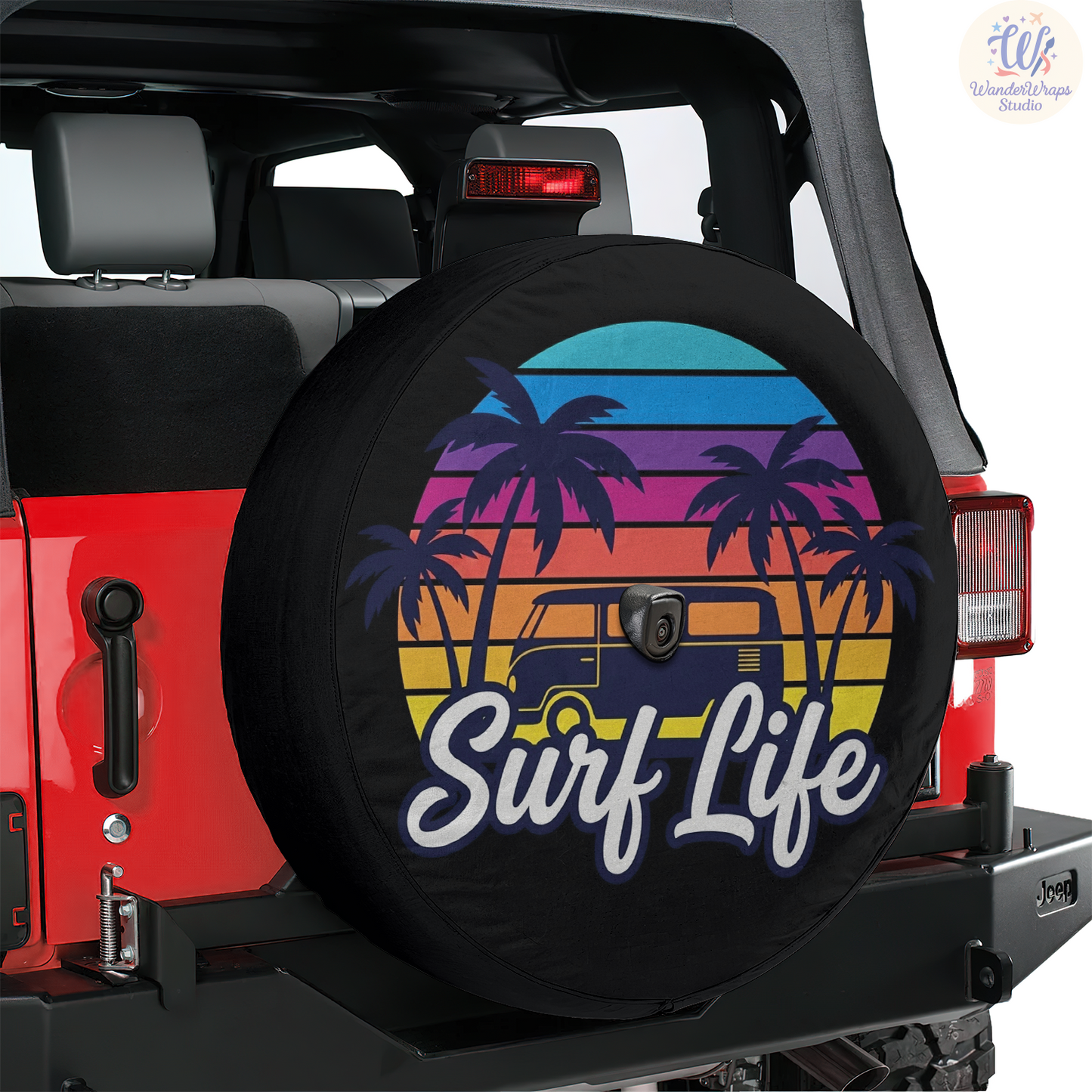 Surf Life Spare Tire Cover – Waterproof UV Resistant Protector with Camera Hole