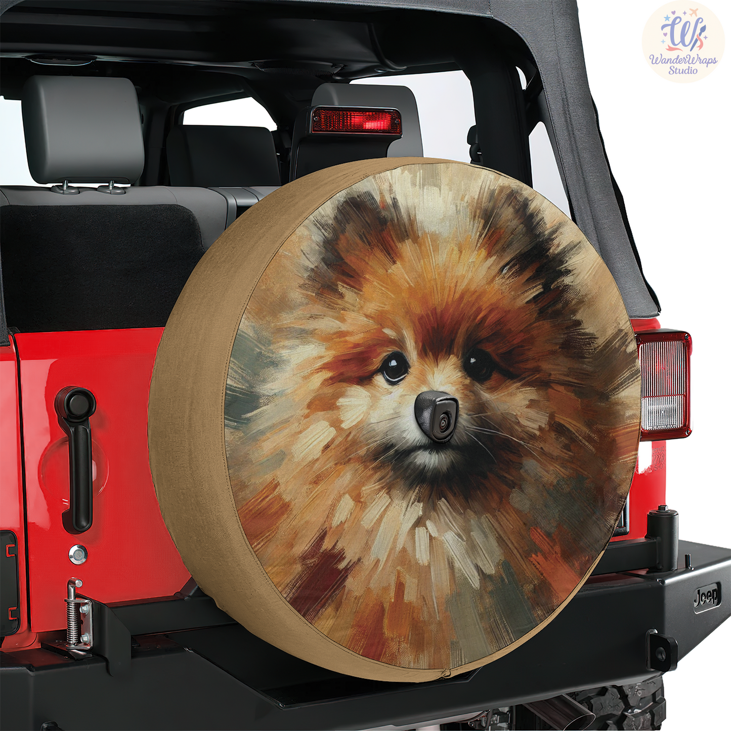 Autumn Palette Fluffy Dog Spare Tire Cover – Waterproof UV Resistant Protector with Camera Hole