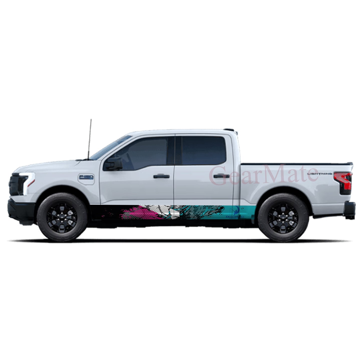 Sport Pink Green Dreamworks Animation Rocker Panel Graphic Decal Kit (Left & Right Sides) - High Quality Vinyl for Trucks & SUVs