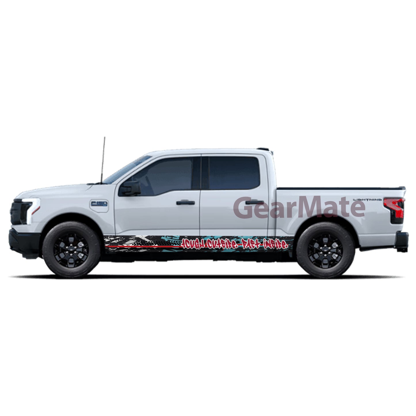 Tough Outside Fast Inside Rocker Panel Graphic Decal Kit (Left & Right Sides) - High Quality Vinyl for Trucks & SUVs