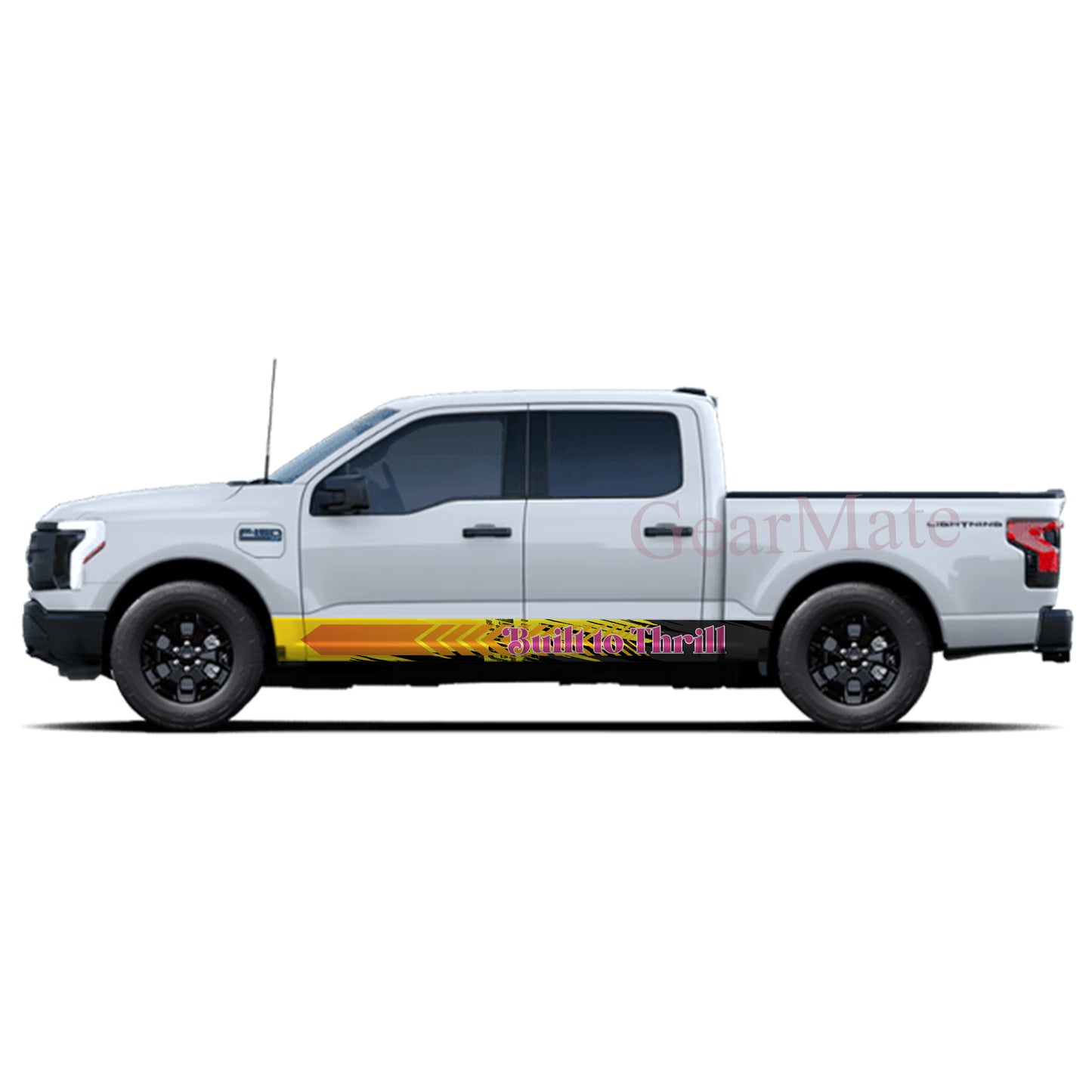 Built To Thrill Rocker Panel Graphic Decal Kit (Left & Right Sides) - High Quality Vinyl for Trucks & SUVs