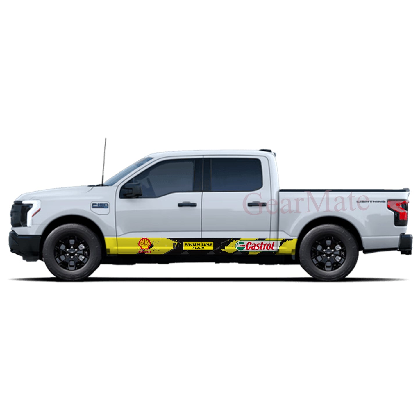 Finish Line Flair Rocker Panel Graphic Decal Kit (Left & Right Sides) - High Quality Vinyl for Trucks & SUVs