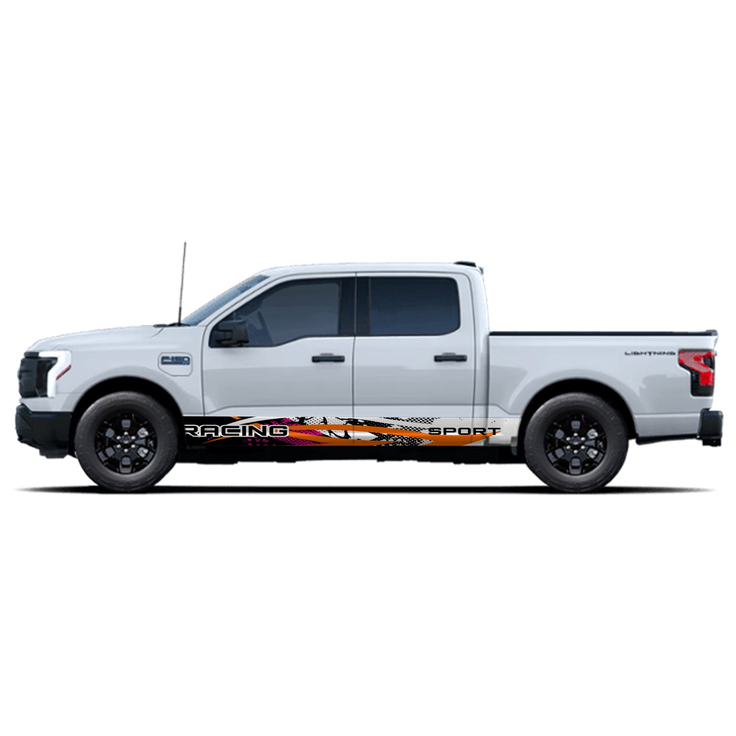 Racing Pink Panel Graphic Decal Kit (Left & Right Sides) - High Quality Vinyl for Trucks & SUVs
