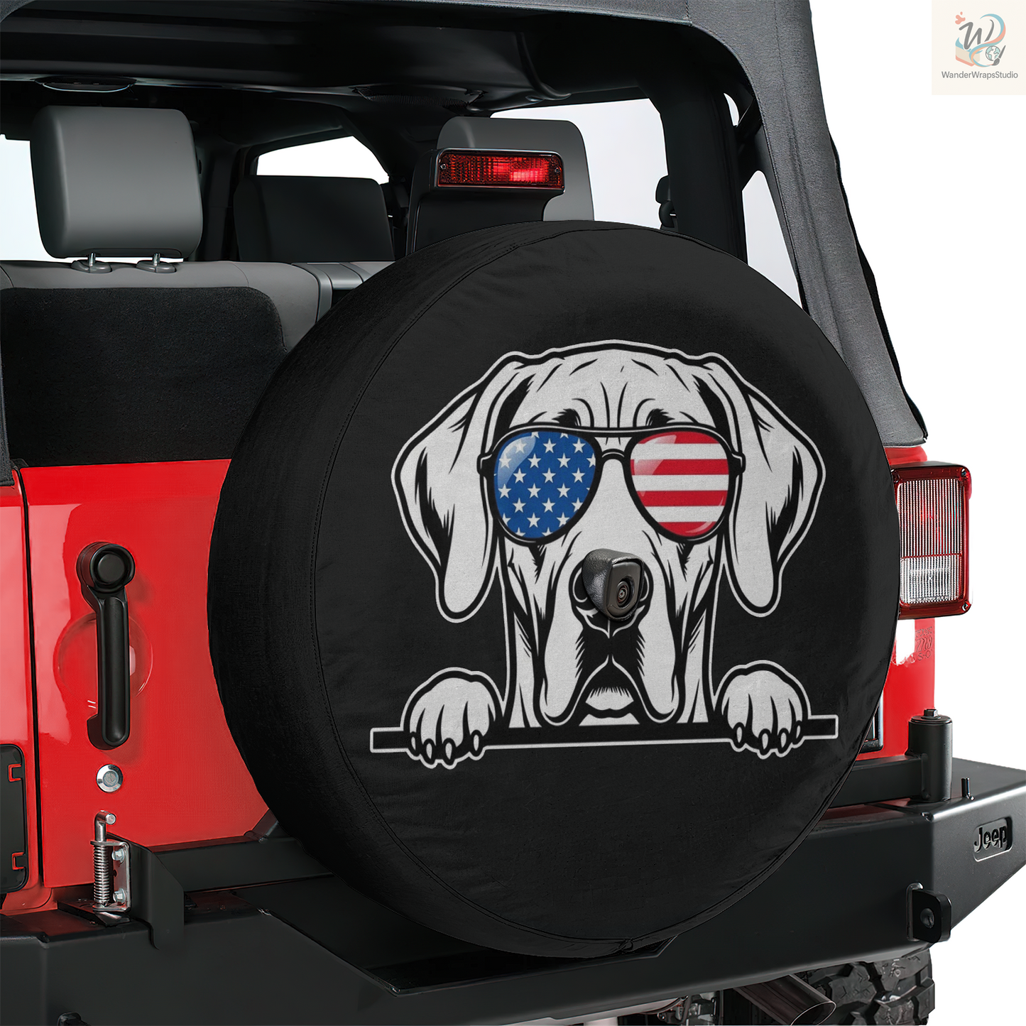 Great Dane Spare Tire Cover – Waterproof UV Resistant Protector with Camera Hole