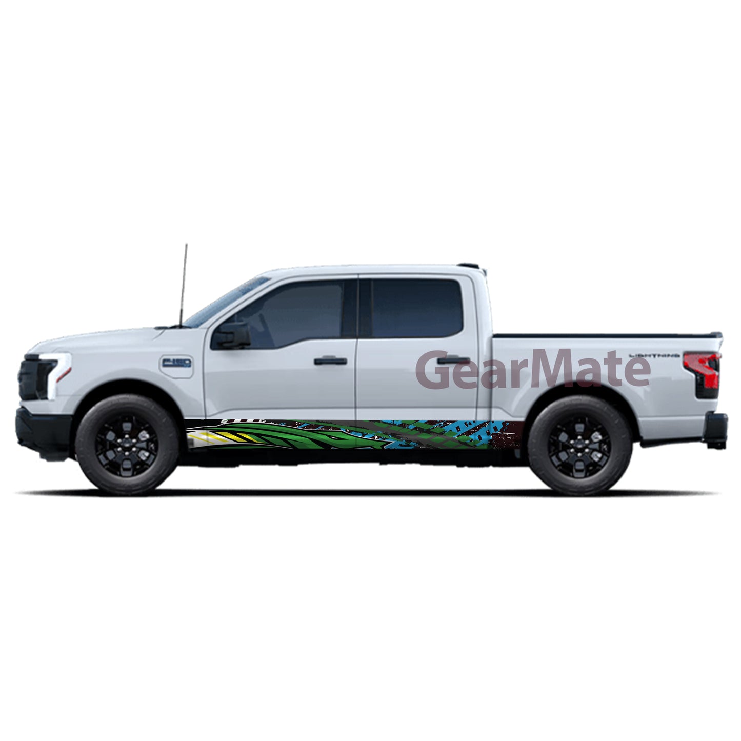 Racing Snake Green Panel Graphic Decal Kit (Left & Right Sides) - High Quality Vinyl for Trucks & SUVs