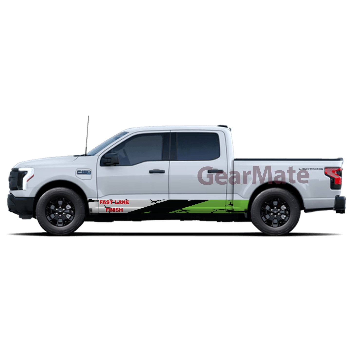 Fast Lane Finish Rocker Panel Graphic Decal Kit (Left & Right Sides) - High Quality Vinyl for Trucks & SUVs