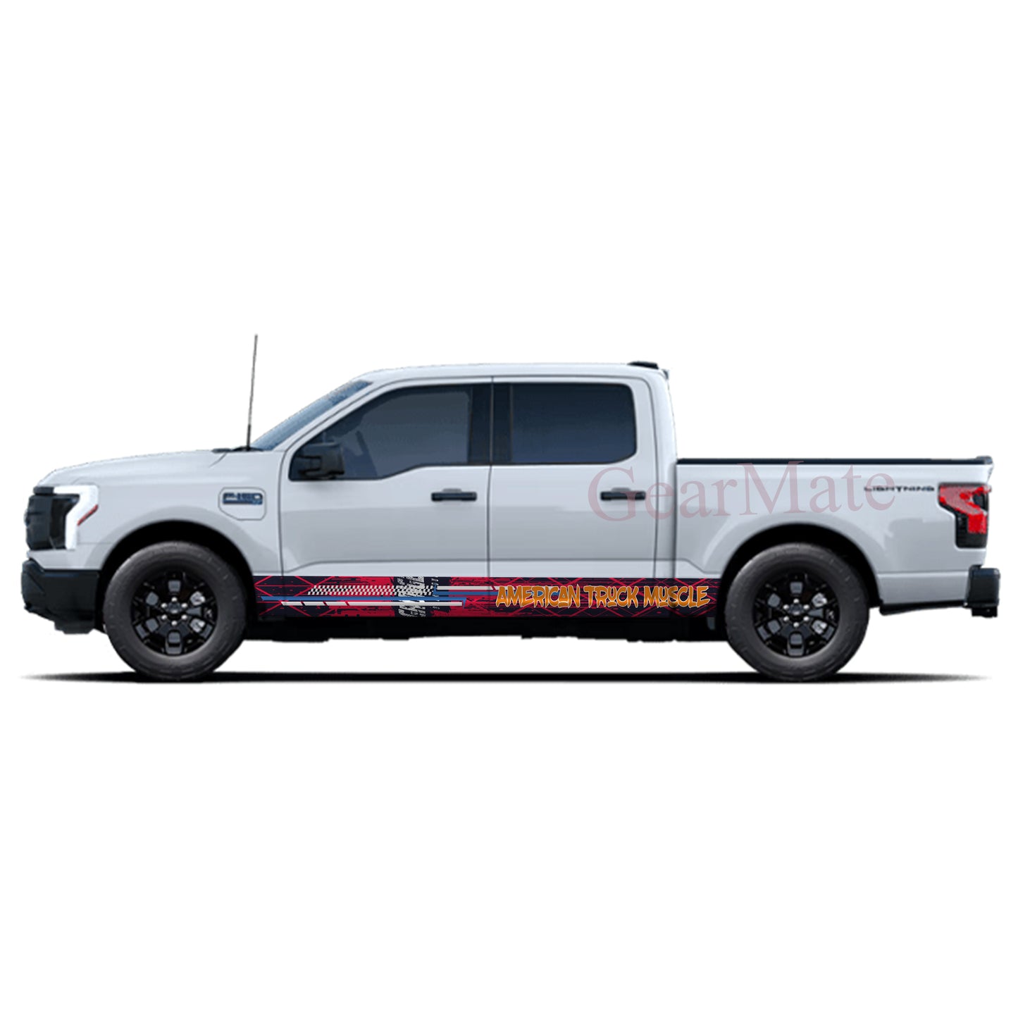 American Truck Muscle Rocker Panel Graphic Decal Kit (Left & Right Sides) - High Quality Vinyl for Trucks & SUVs