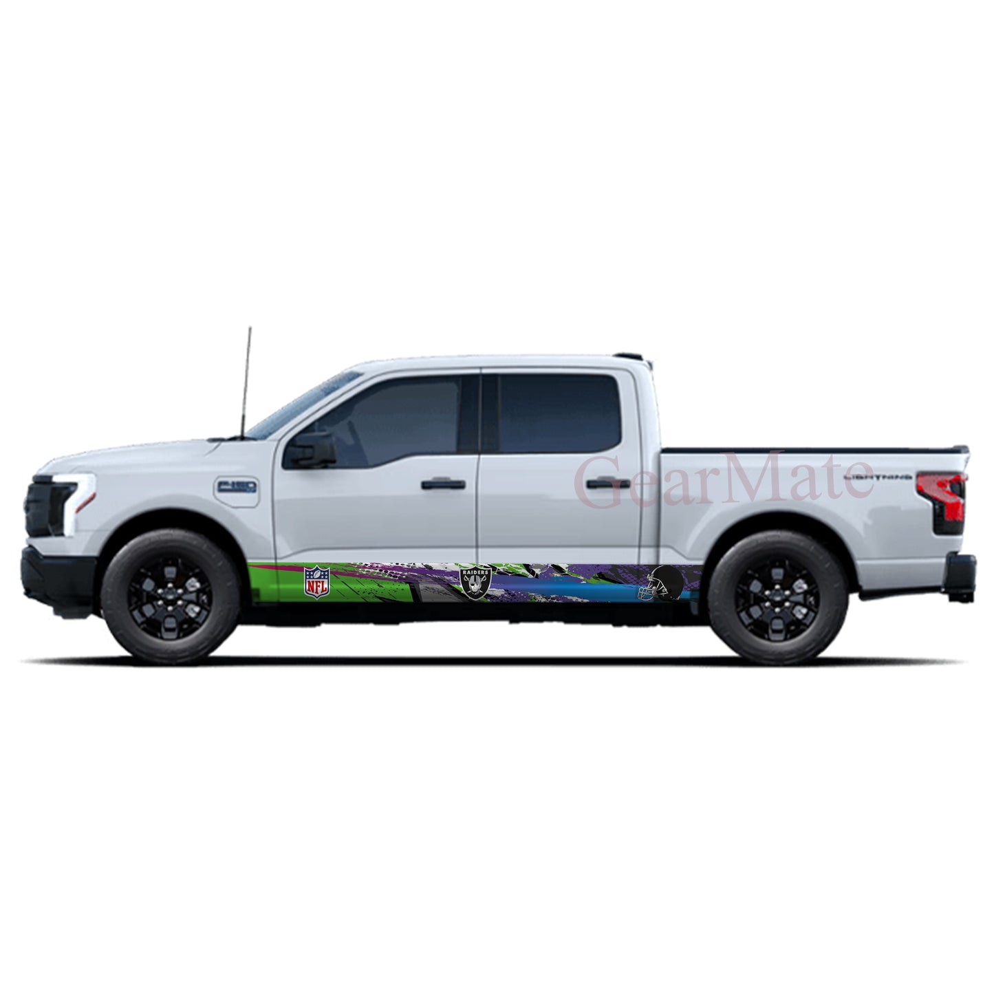 NFL Las Vegas Raiders Rocker Panel Graphic Decal Kit (Left & Right Sides) - High Quality Vinyl for Trucks & SUVs