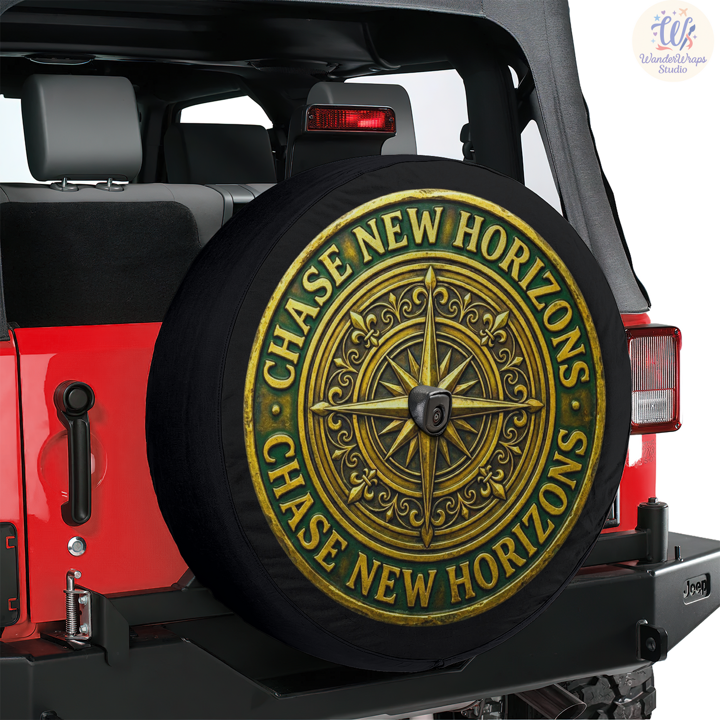 Chase New Horizons Spare Tire Cover – Waterproof UV Resistant Protector with Camera Hole
