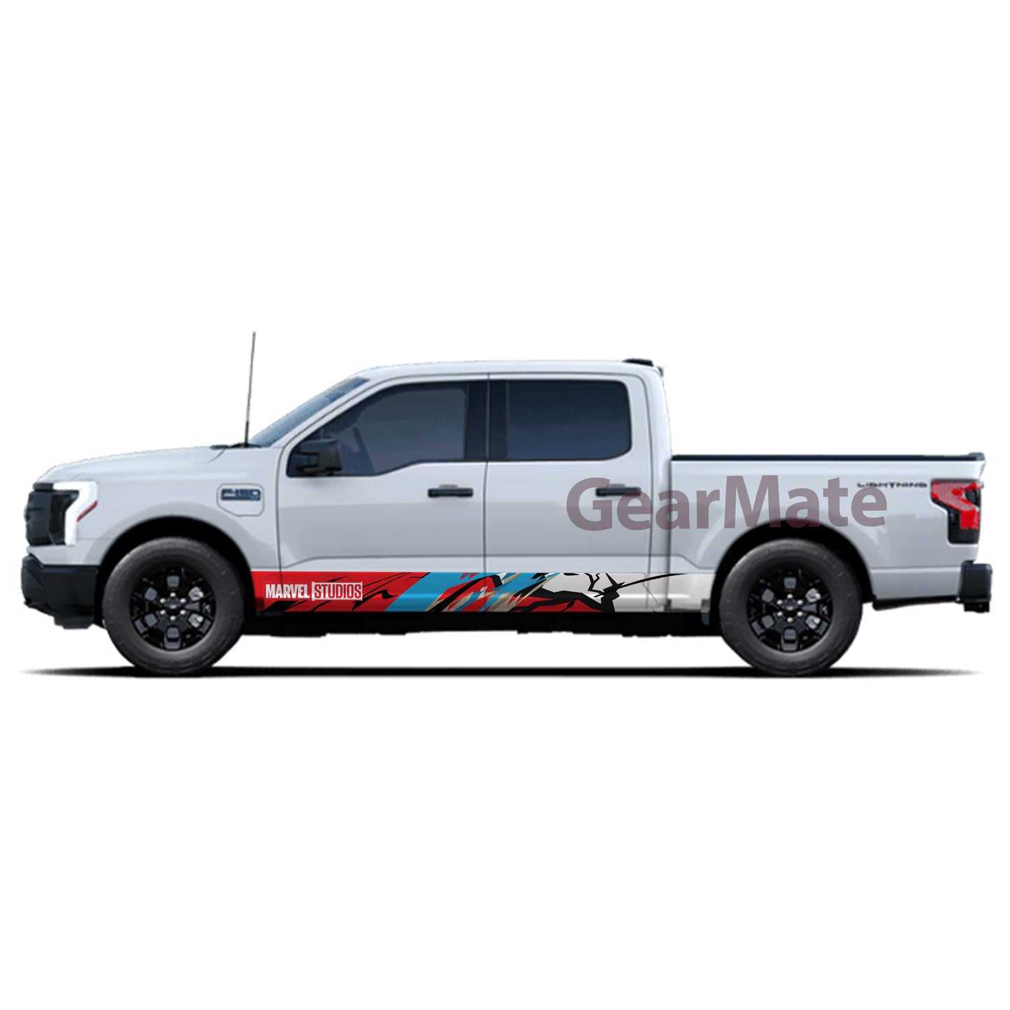 Racing Blue RB Marvel Rocker Panel Graphic Decal Kit (Left & Right Sides) - High Quality Vinyl for Trucks & SUVs