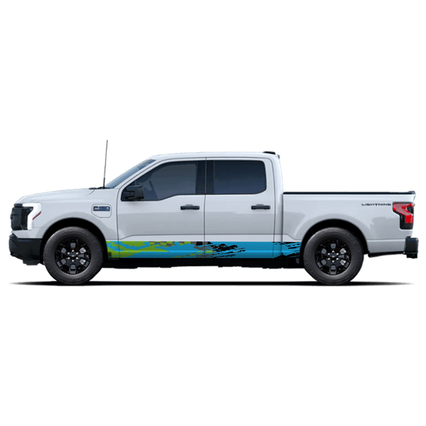 Racing Green Blue Rocker Panel Graphic Decal Kit (Left & Right Sides) - High Quality Vinyl for Trucks & SUVs
