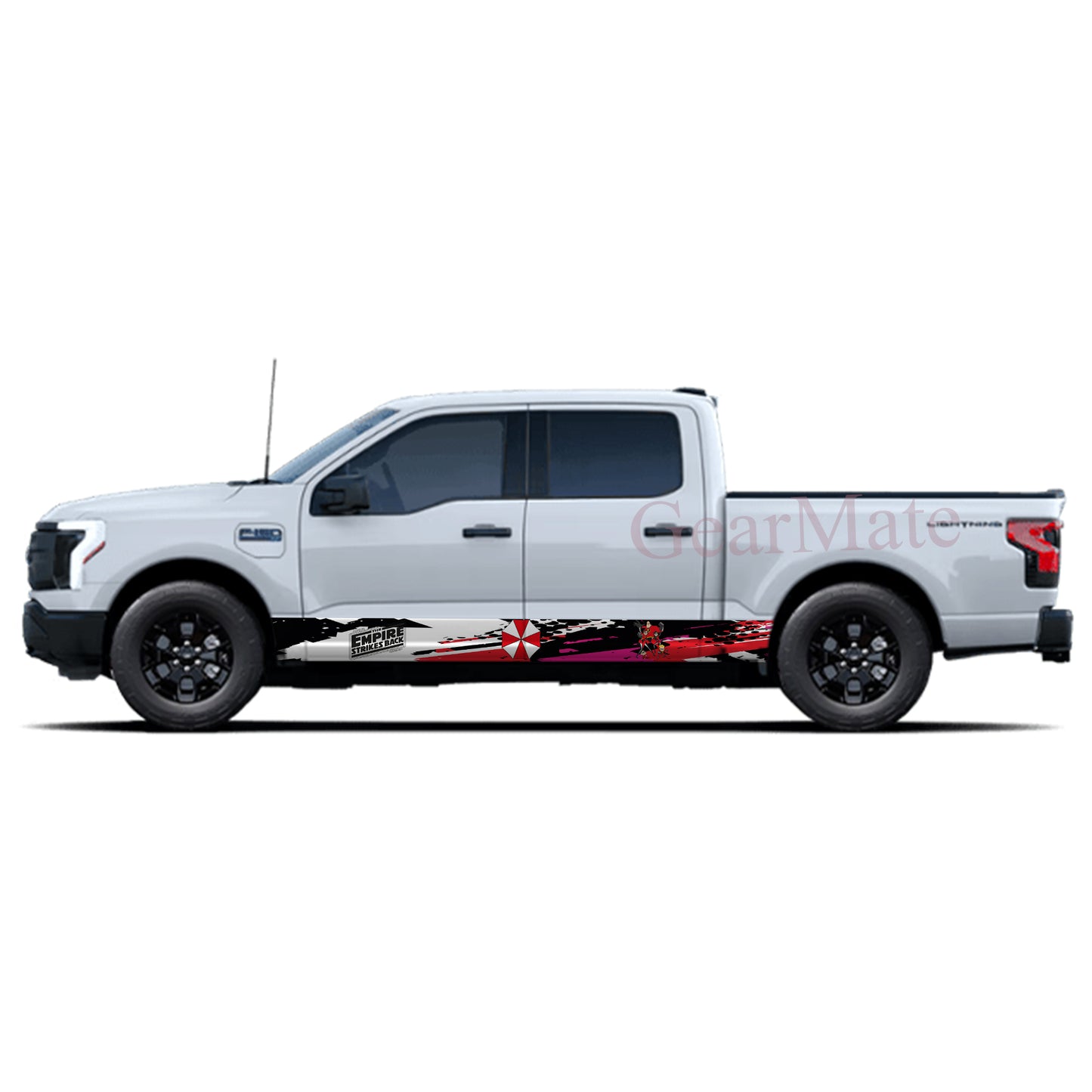 Road Warrior Umbrella Rocker Panel Graphic Decal Kit (Left & Right Sides) - High Quality Vinyl for Trucks & SUVs