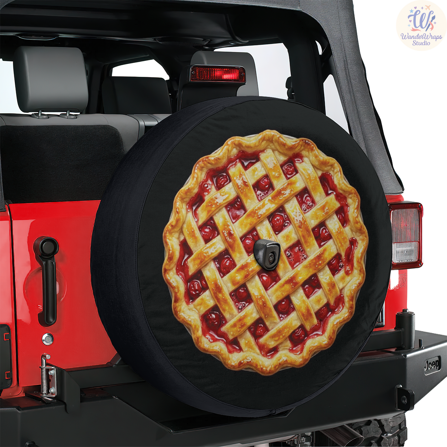 Cherry Pie Spare Tire Cover – Waterproof UV Resistant Protector with Camera Hole
