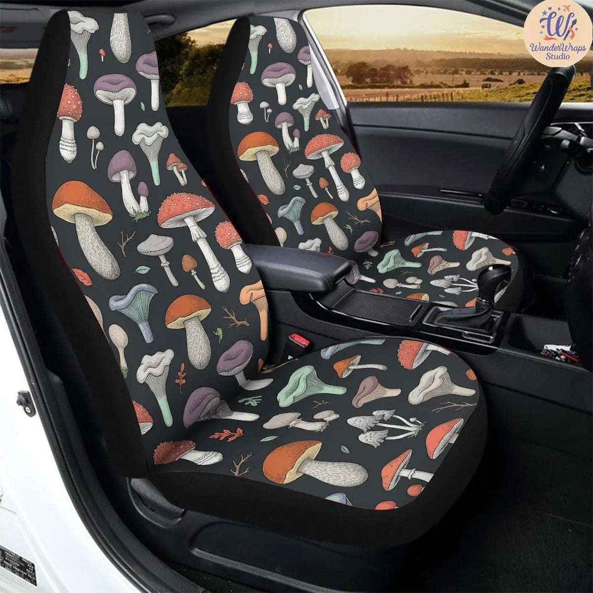 Midnight Mycology Car Seat Covers – High Quality Graphic and Polar Fleece Protector Set