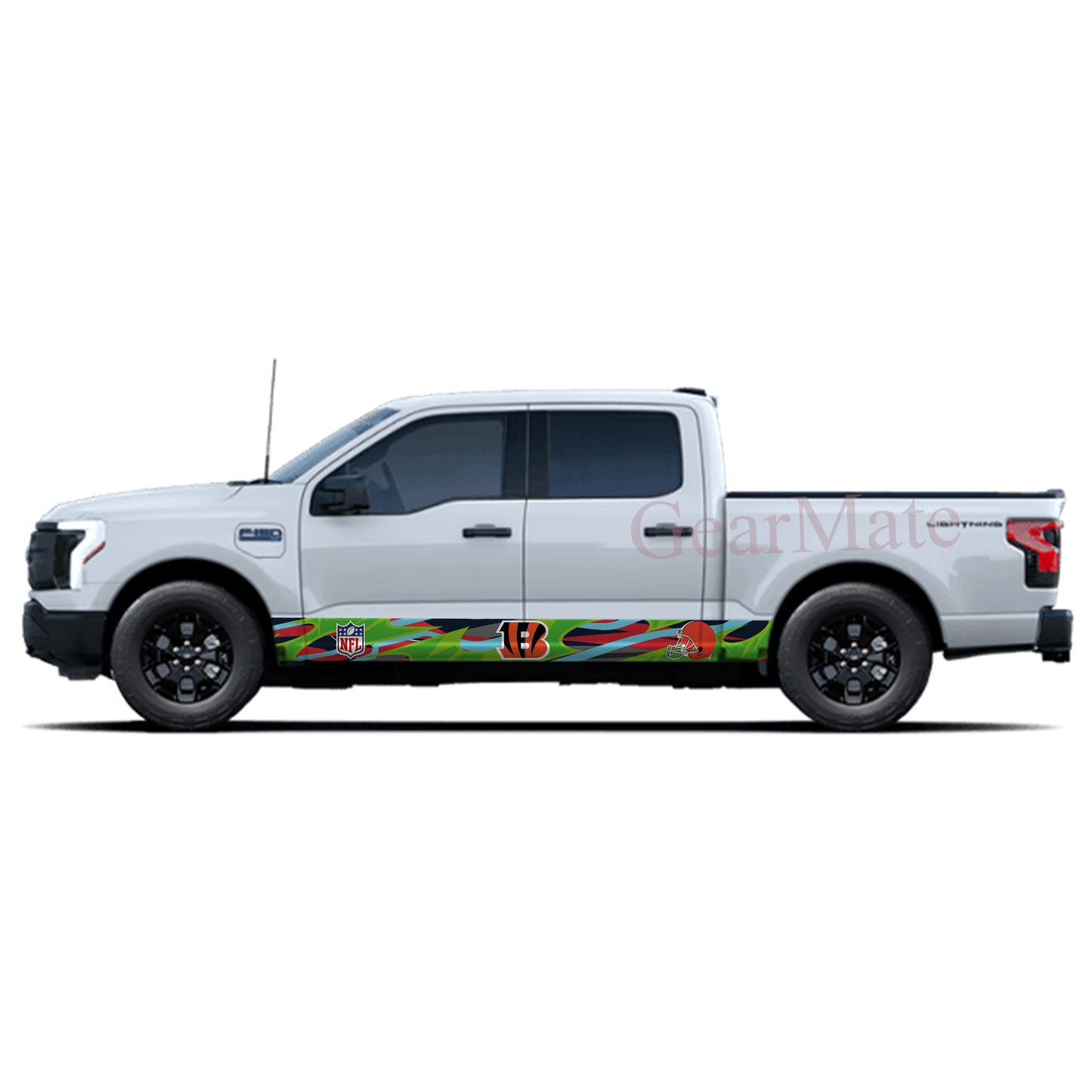 NFL Cincinnati Bengals 2 Rocker Panel Graphic Decal Kit (Left & Right Sides) - High Quality Vinyl for Trucks & SUVs