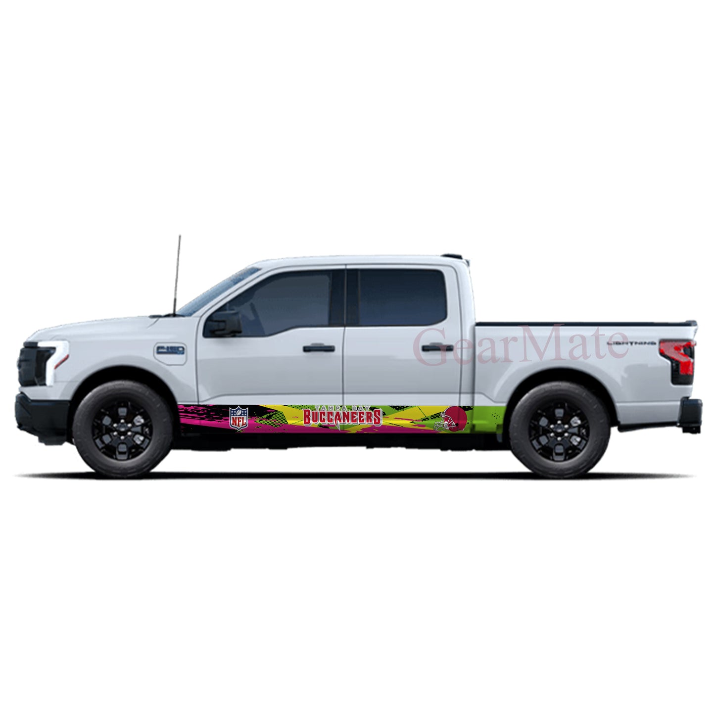 NFL Tampa Bay Buccaneers 1 Rocker Panel Graphic Decal Kit (Left & Right Sides) - High Quality Vinyl for Trucks & SUVs
