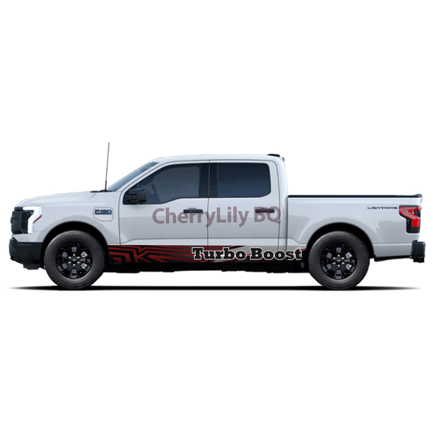 Sport Turbo Boost Rocker Panel Graphic Decal Kit (Left & Right Sides) - High Quality Vinyl for Trucks & SUVs