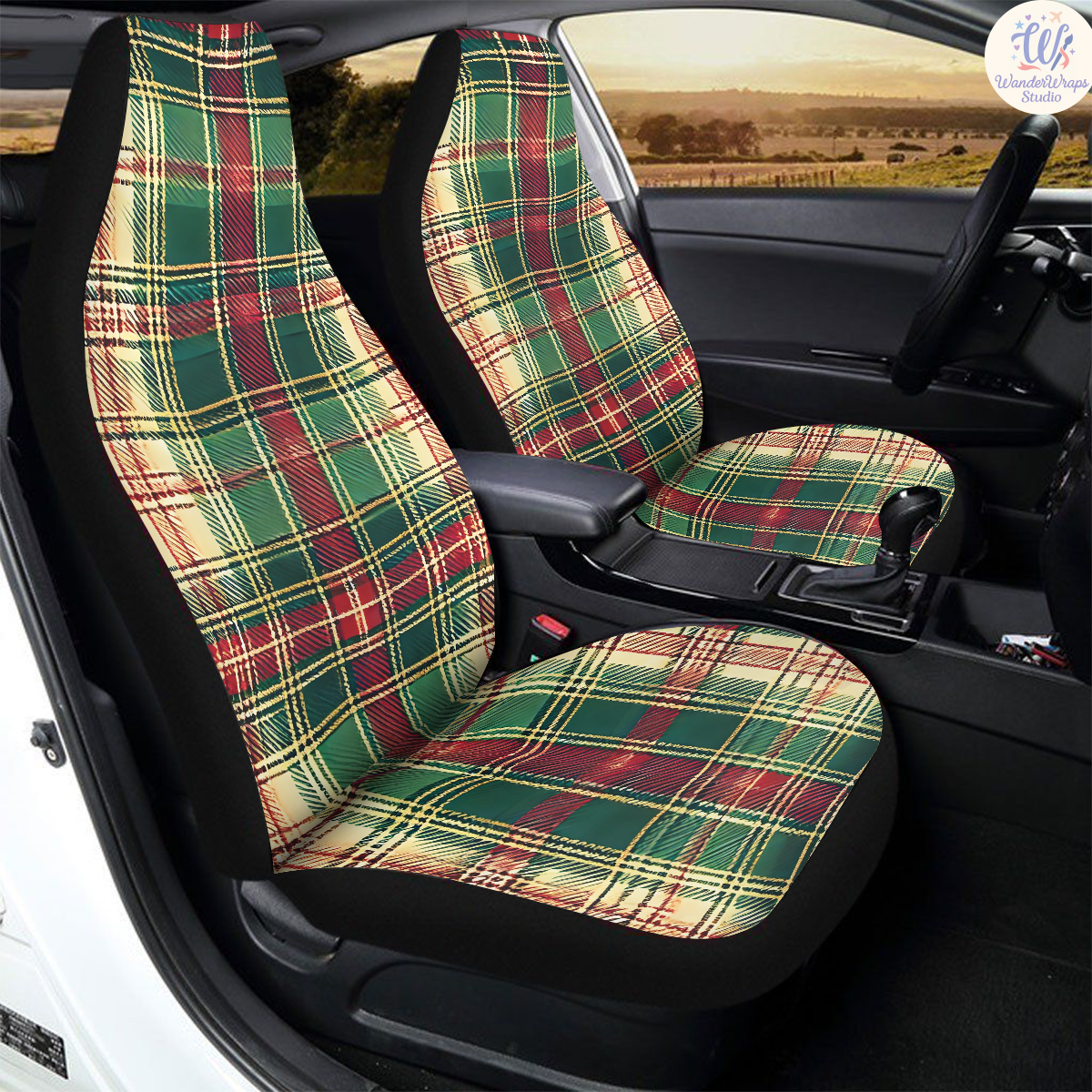 Seamless Tartan Car Seat Covers – High Quality Graphic and Polar Fleece Protector Set
