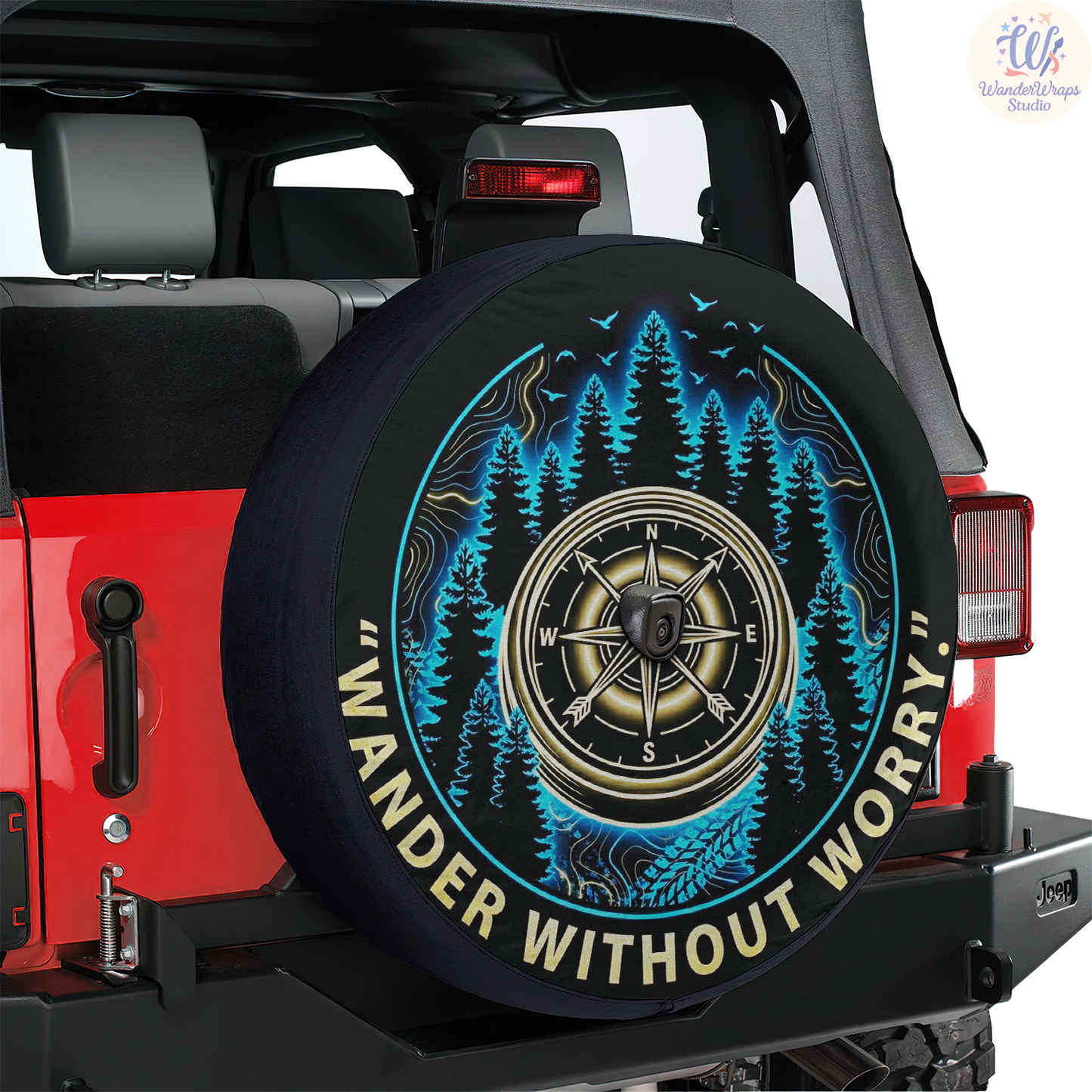 Wander Without Worry Spare Tire Cover – Waterproof UV Resistant Protector with Camera Hole