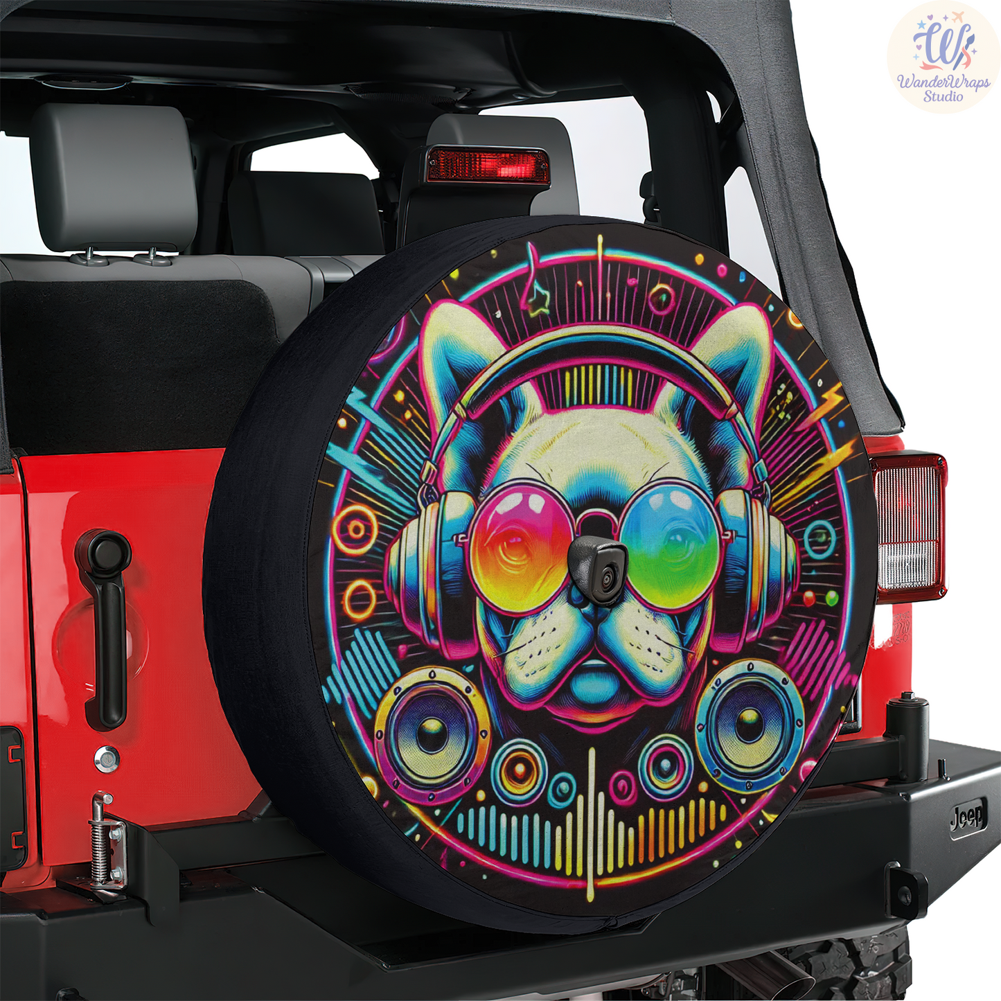 French Bulldog Spare Tire Cover – Waterproof UV Resistant Protector with Camera Hole