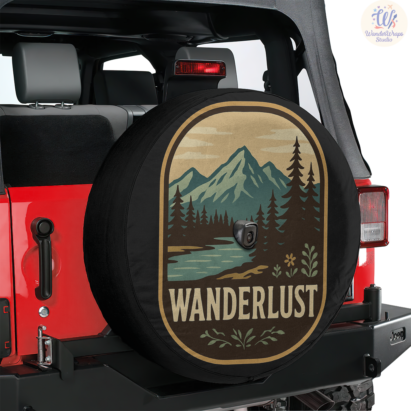 Wander Lust Dolphin Spare Tire Cover – Waterproof UV Resistant Protector with Camera Hole