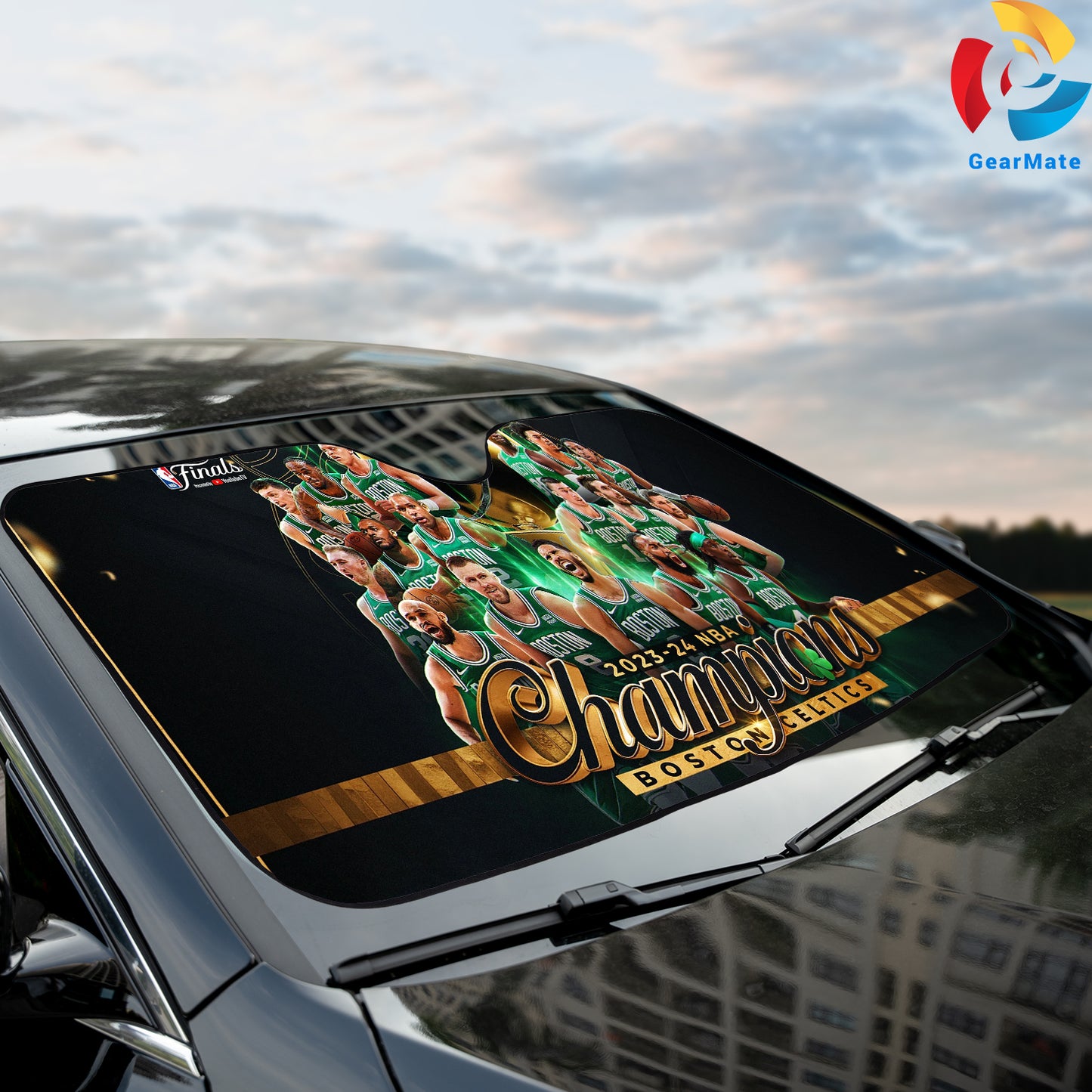Boston Celtics Team Reflective Car Sunshade – Premium Heat & UV Protection, Universal Fit