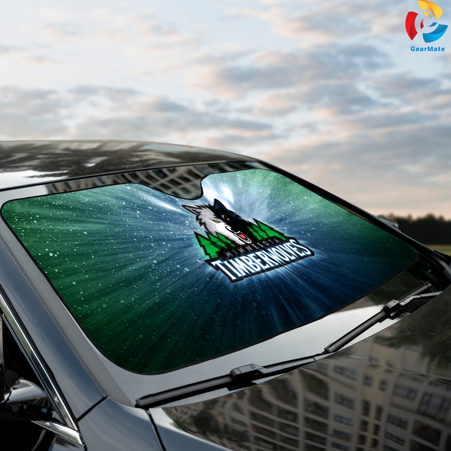 Minnesota Timberwolves Reflective Car Sunshade – Premium Heat & UV Protection, Universal Fit
